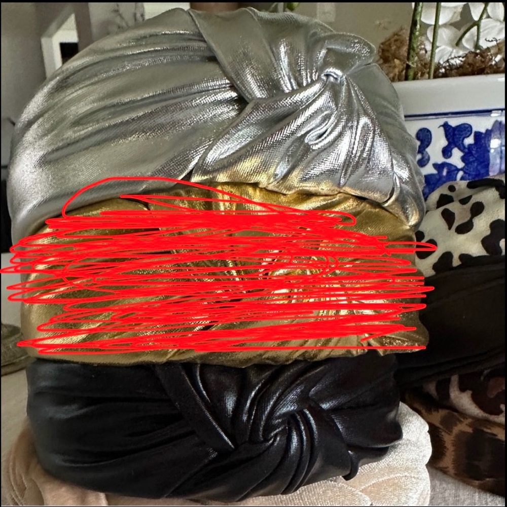 Metallic Silver or Black Turban Headband | Bold & Chic